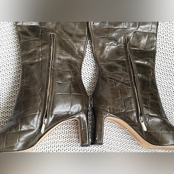 Sam Edelman Sylvia2 Knee High Boots in deep olive croco leather - Picture 10 of 16